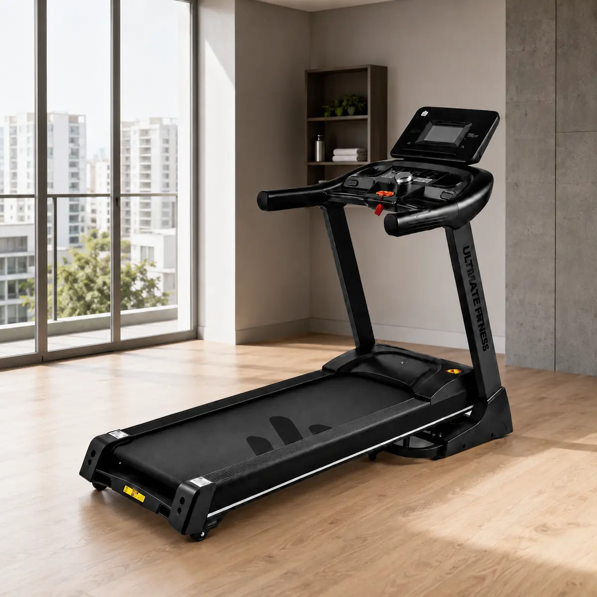 Trotadora eléctrica Jordan 1003 de 4.5 HP en gimnasio doméstico moderno